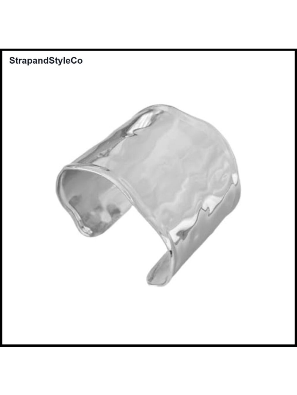 Hammered Chunky Cuff Bracelet Stackable Open Wristband Statement Adjustable